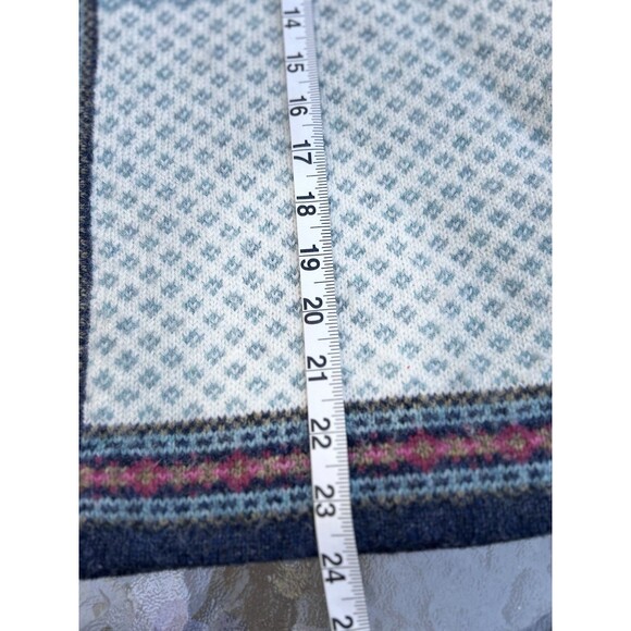 VTG Eagle's Eye Wool Fair Isle Nordic Snowflake Cardigan Sweater oversized S - Picture 8 of 9